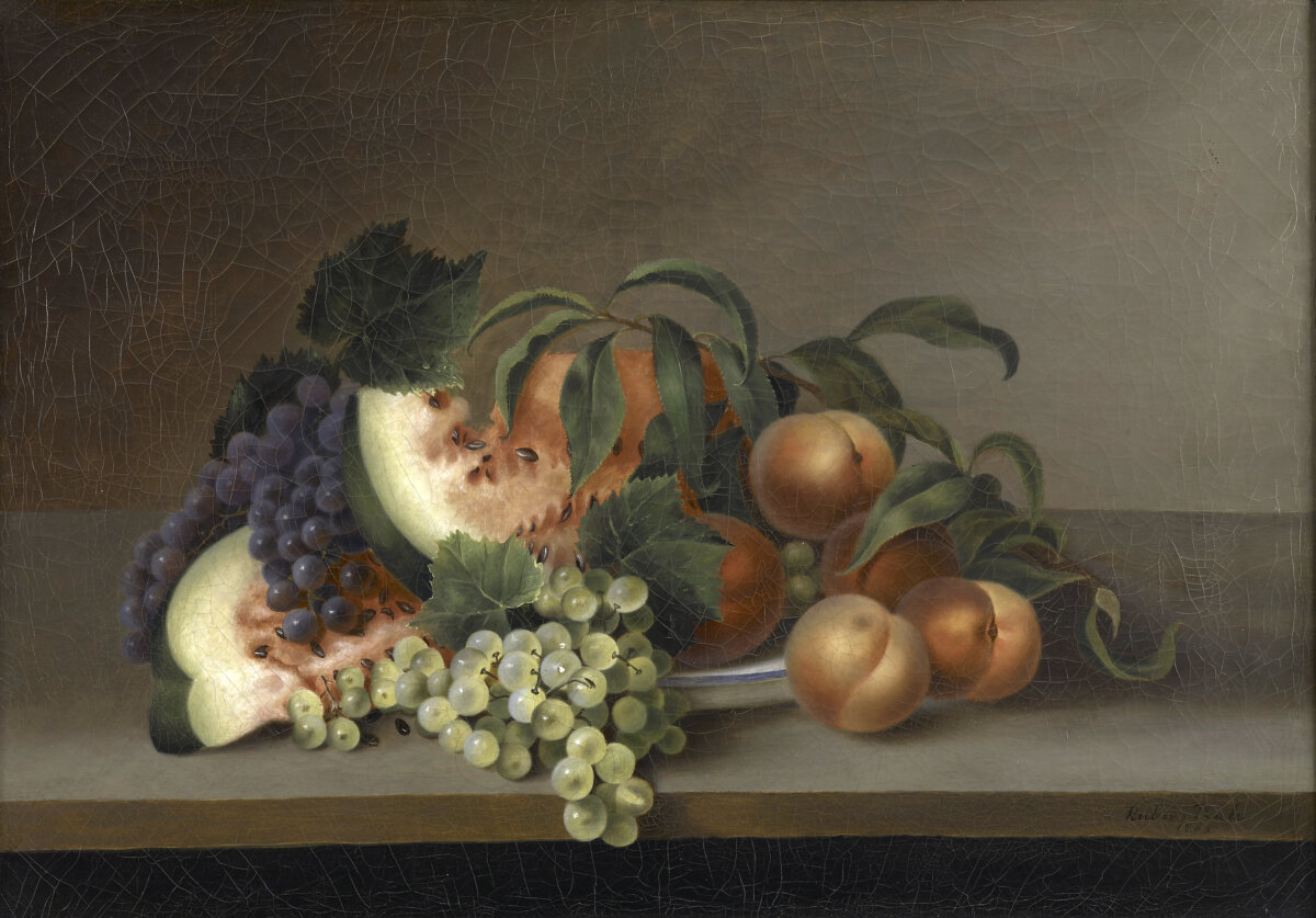 “Still Life With Watermelon,” 1865, by Rubens Peale, one of the many paintings completed by Rubens Peale in his later years. (Public Domain)