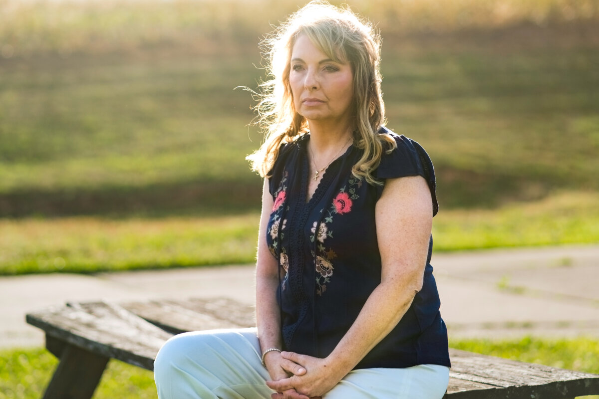 Helen Comperatore outside the Corey’s Cruise office in Sarver, Pa., on June 23, 2026. (Dan Speicher for The Epoch Times)