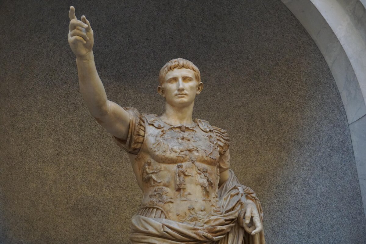 A detail of the "Augustus of Prima Porta" statue at the
Vatican Museums in Rome. (Alexander Ruszczynski/Shutterstock)