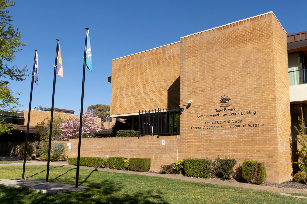 The Federal Court of Australia building is seen in Canberra, Australia, on Oct. 16, 2025. (Hilary Wardaugh/AFP via Getty Images)