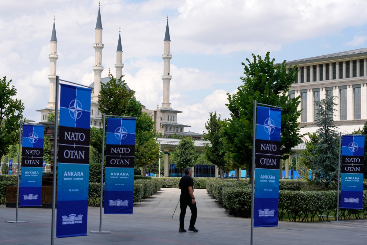 The Bestepe presidential complex shown ahead of the NATO Summit in Ankara, Turkey, on July 6, 2026. (AP Photo/Emrah Gurel)