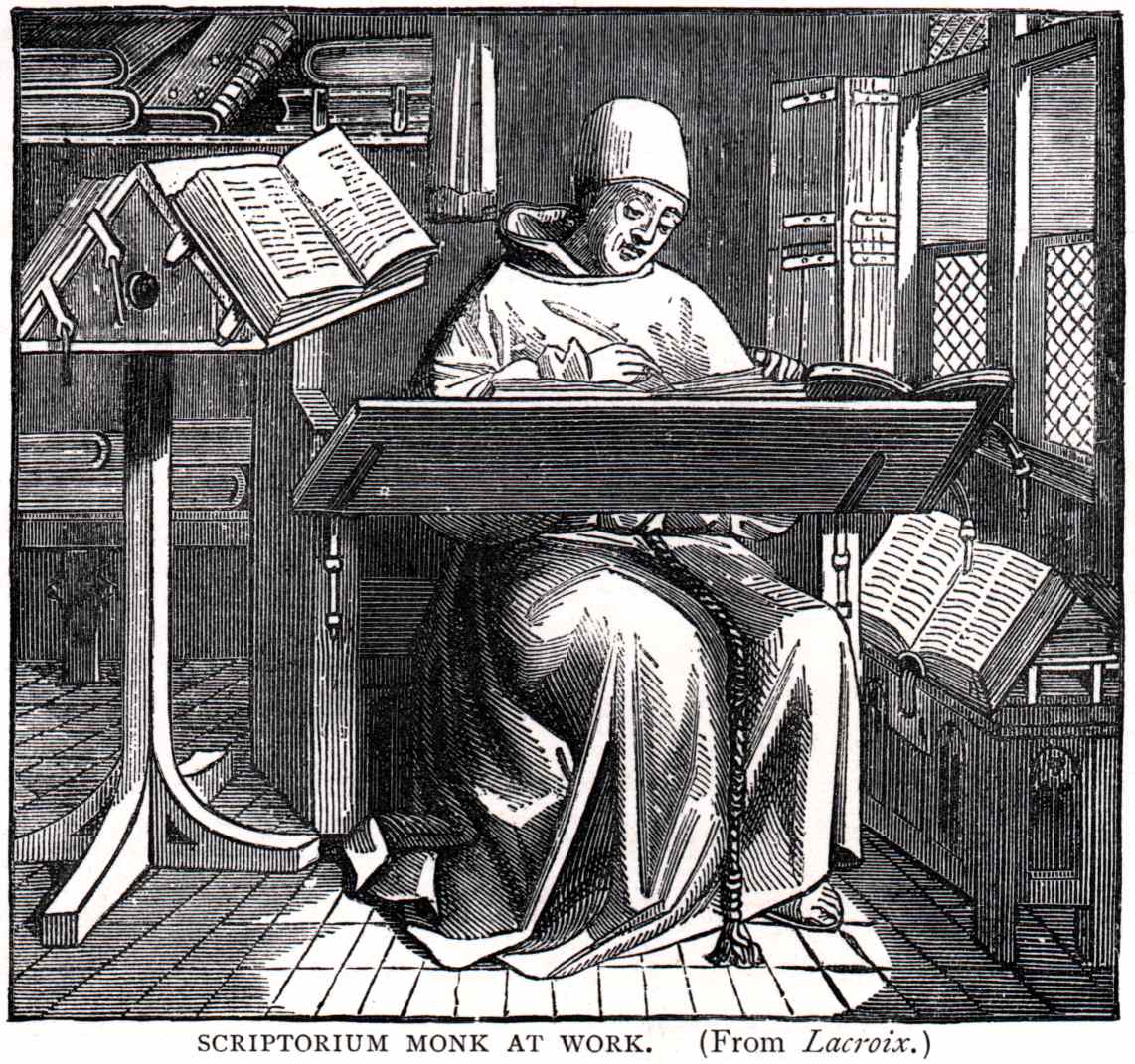 The tradition of monks working at a scriptorium attributes its start to Cassiodorus. (Public Domain)
