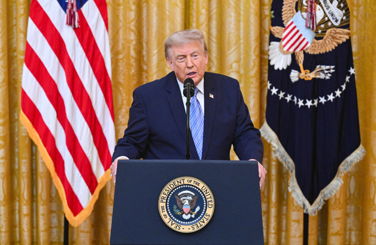 President Donald Trump addresses the nation from the East Room of the White House on July 16, 2026. (Saul Loeb/Pool/AFP via Getty Images)