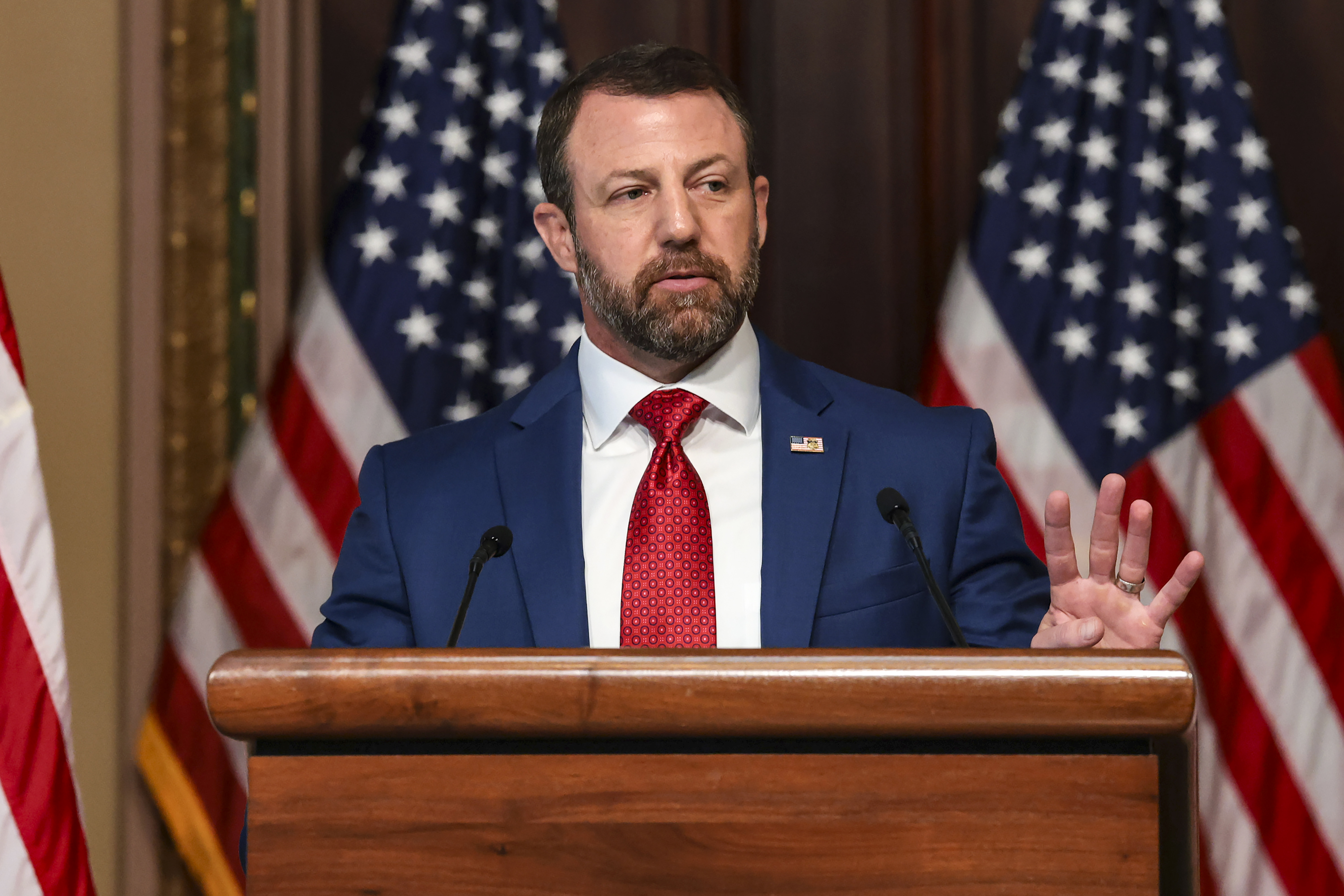 Homeland Security Secretary Markwayne Mullin Discuses Trump Administration's Efforts To Secure Elections