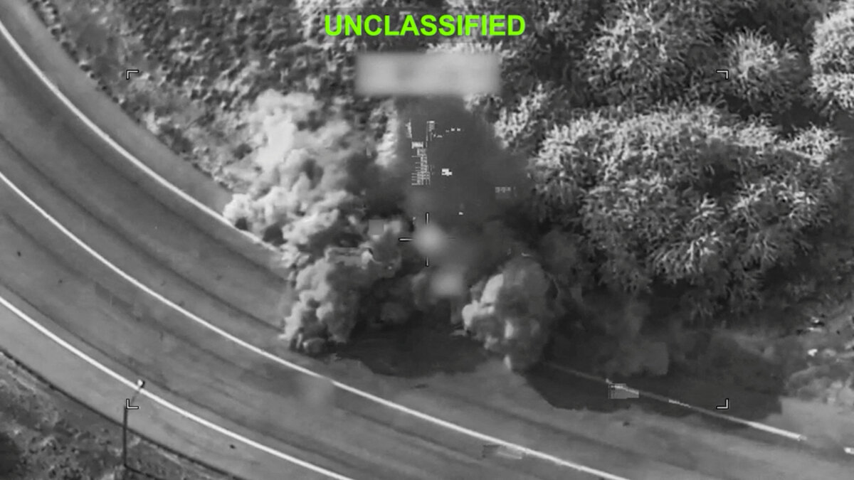 Smoke rises following a strike at an unknown location during what the U.S. military says is its latest wave of attacks on Iran in this image taken from video released on July 16, 2026. (U.S. Central Command/Handout via Reuters)