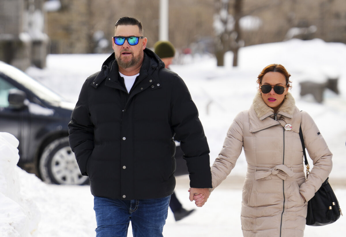 Pat King, one of the organizers of the 2022 convoy protest in Ottawa, arrives to the Ottawa Courthouse for sentencing on Feb. 19, 2025. (The Canadian Press/Sean Kilpatrick)