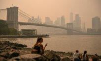 View of New York in the Smoke From Wildfires in Canada