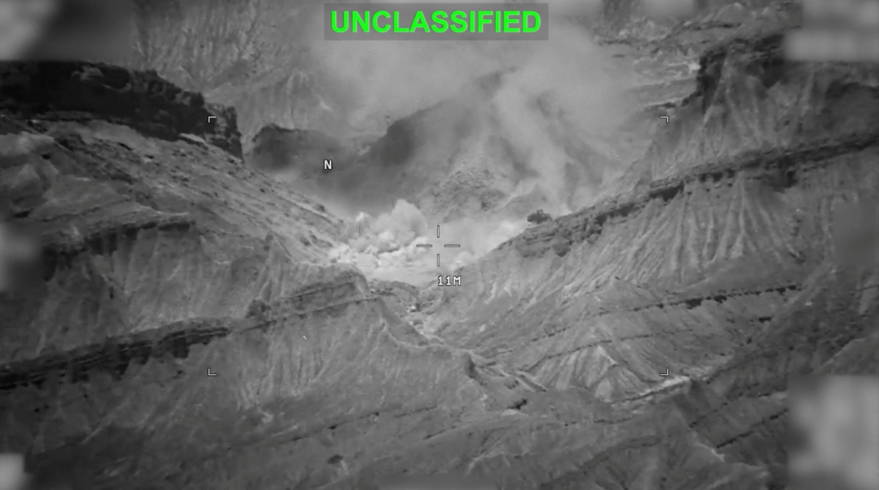 Explosions at an unknown location, during what U.S. Central Command says are strikes on Iran