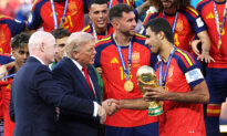 Trump Presents Trophy to Spain at FIFA World Cup Final
