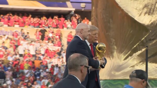 Trump Presents World Cup Trophy to Spain at New Jersey Final