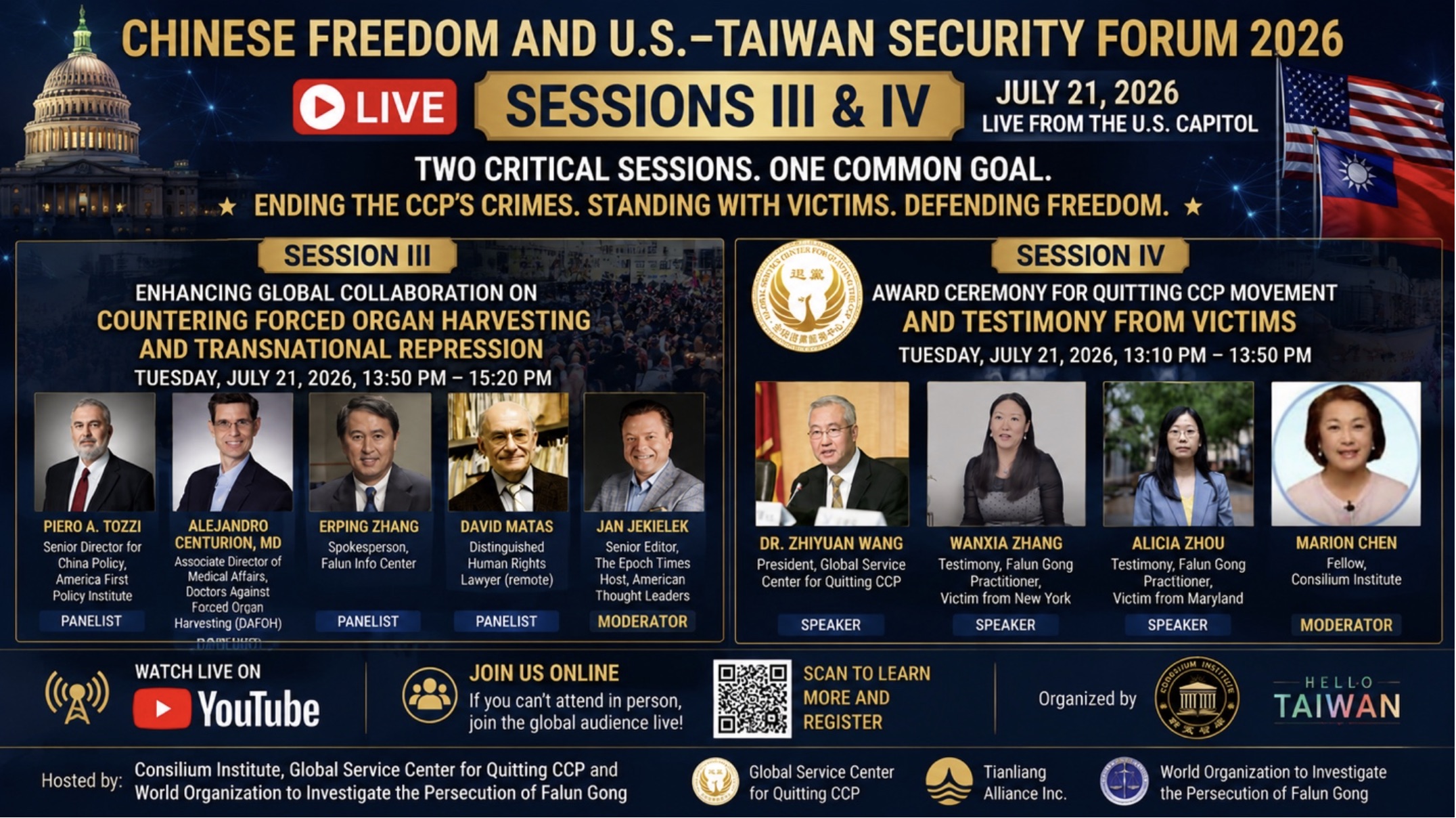 Forum Explores Victim Testimonies, Forced Organ Harvesting, Transnational Repression