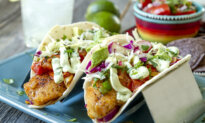 An Easy Seafood Dinner: White Fish Taco Night With Veggies and Salsa Verde