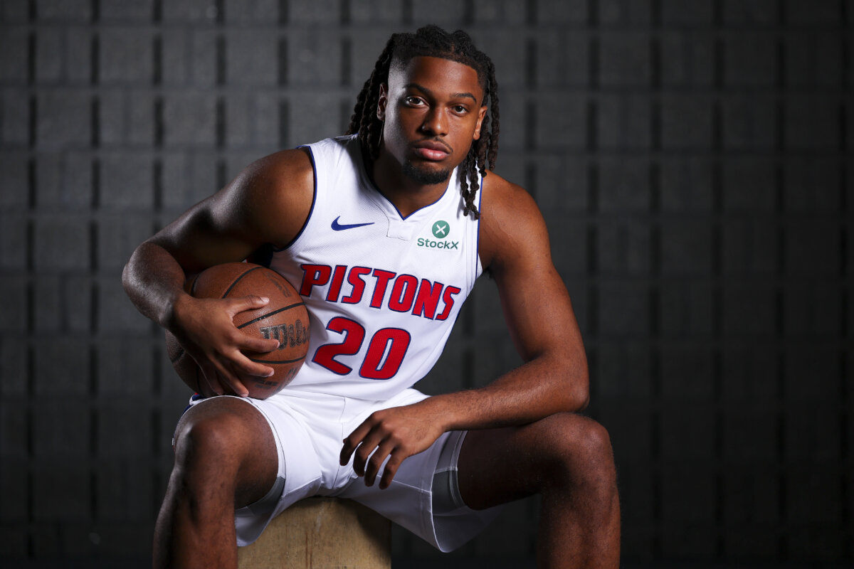 Chaz Lanier of the Detroit Pistons poses for a portrait during Media Day at Little Caesars Arena in Detroit. (Gregory Shamus/Getty Images)