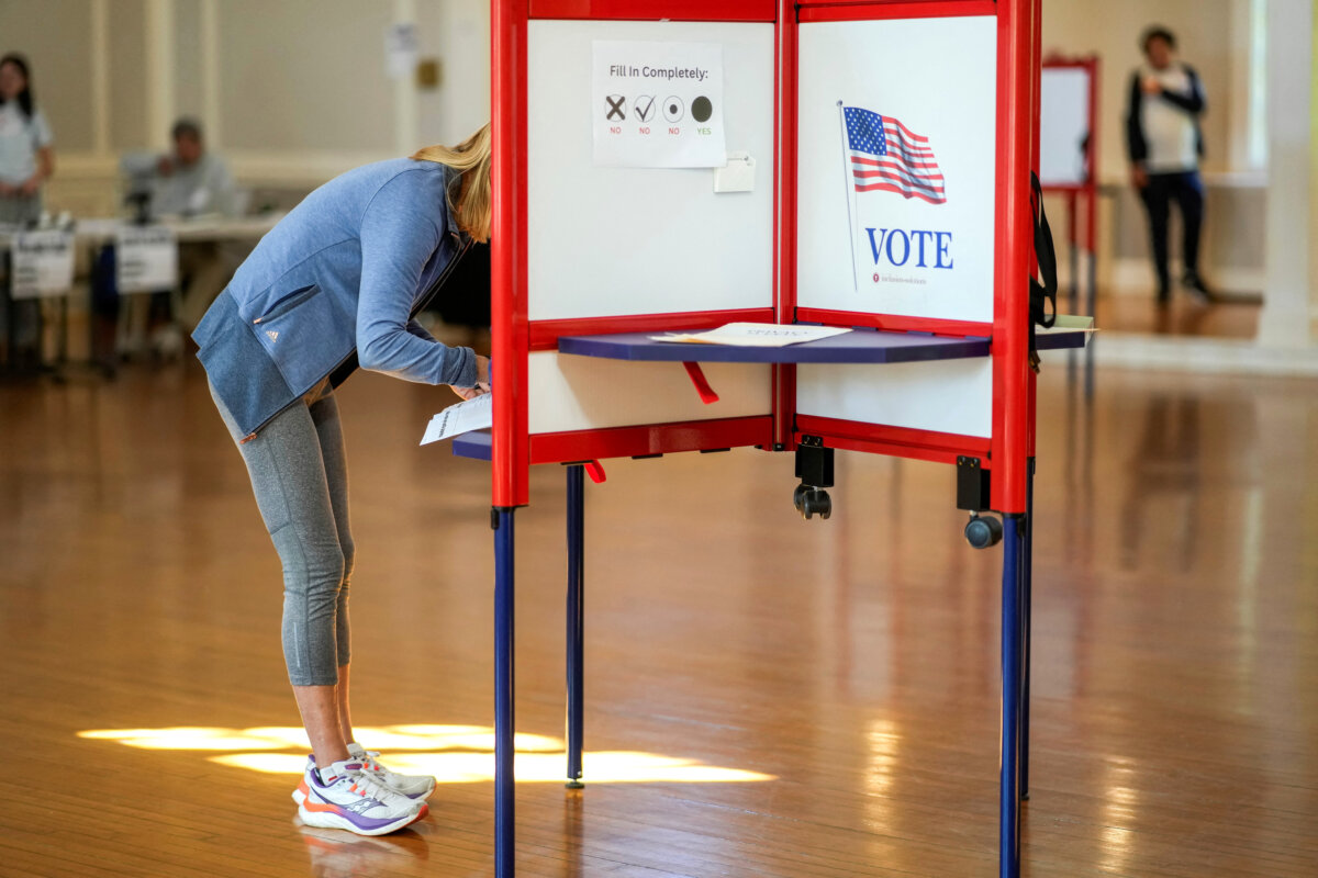 A person votes during the New Jersey primary elections for U.S. Congress, in Glen Ridge, N.J., on June 2, 2026. (Eduardo Munoz/Reuters)