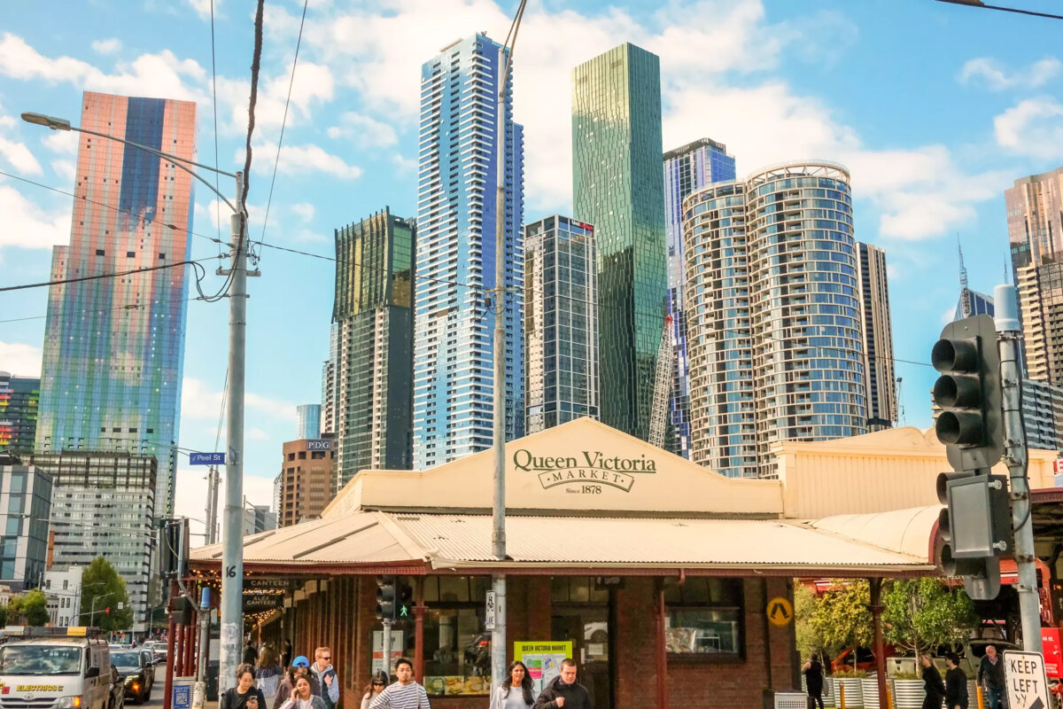 A skyline view from the Queen Victoria Market on a sunny day in Melbourne. (Bill Addison/Los Angeles Times/TNS)