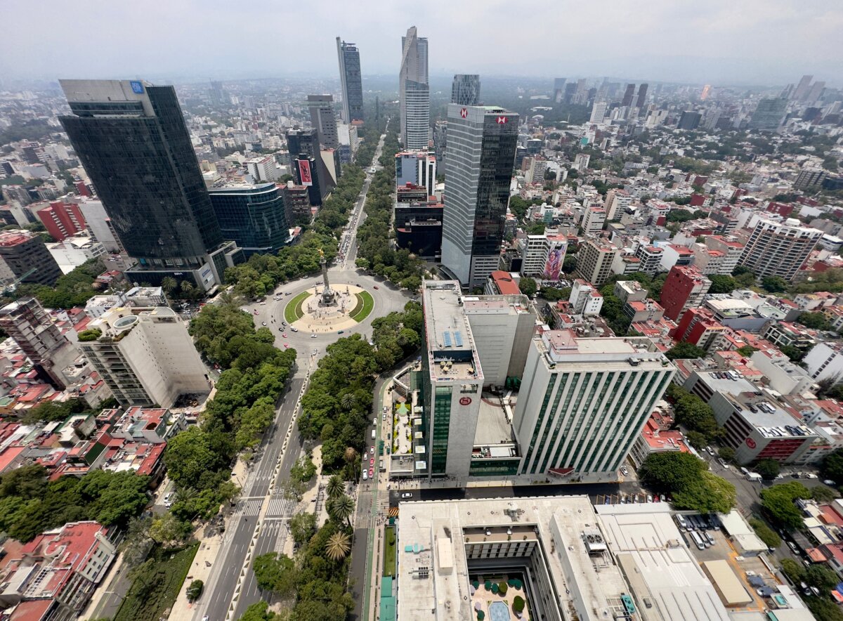 General view of Mexico City taken from a tower on La Reforma Avenue on July 31, 2023. (Daniel Slim / AFP)
