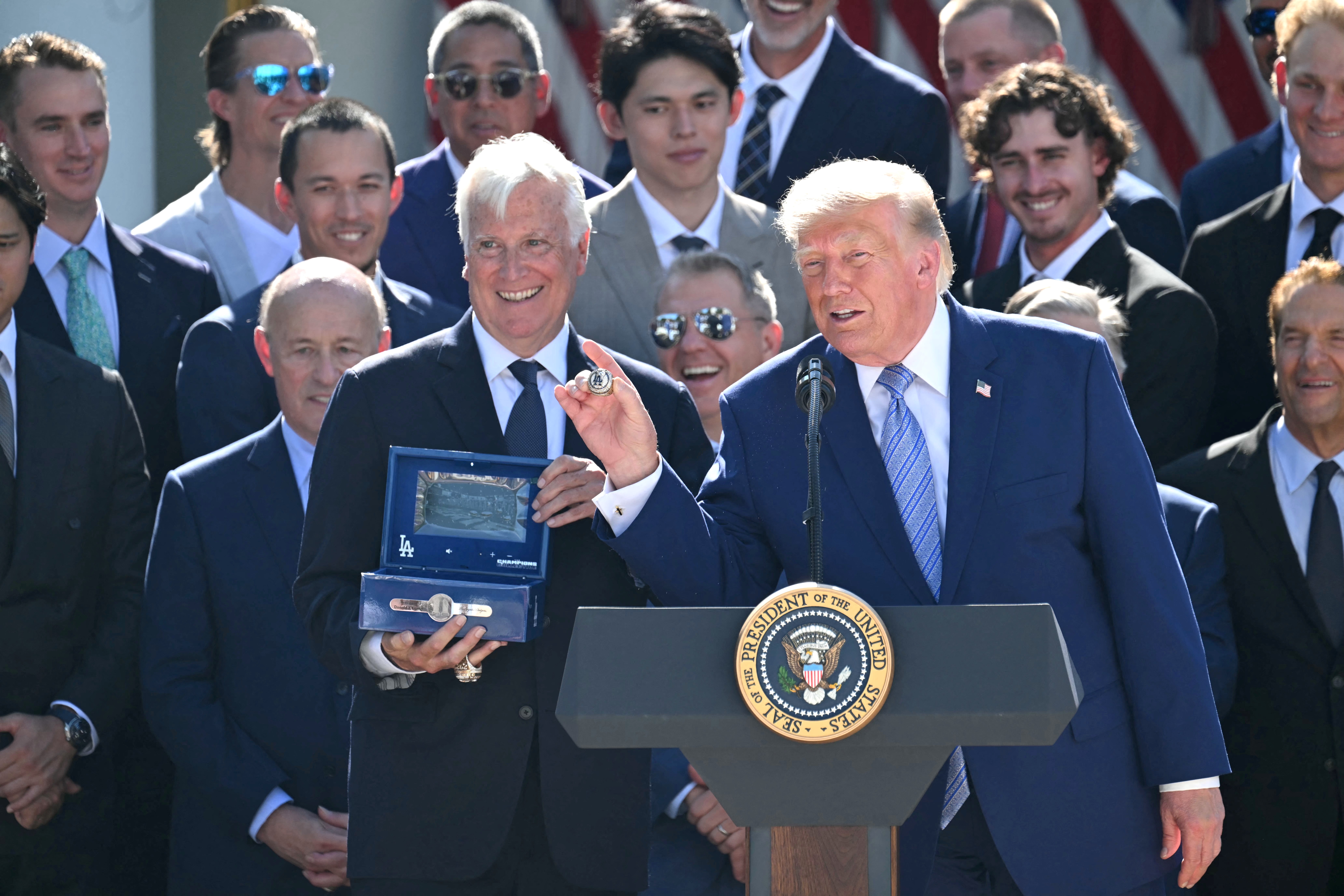 US-POLITICS-TRUMP-DODGERS-BASEBALL
