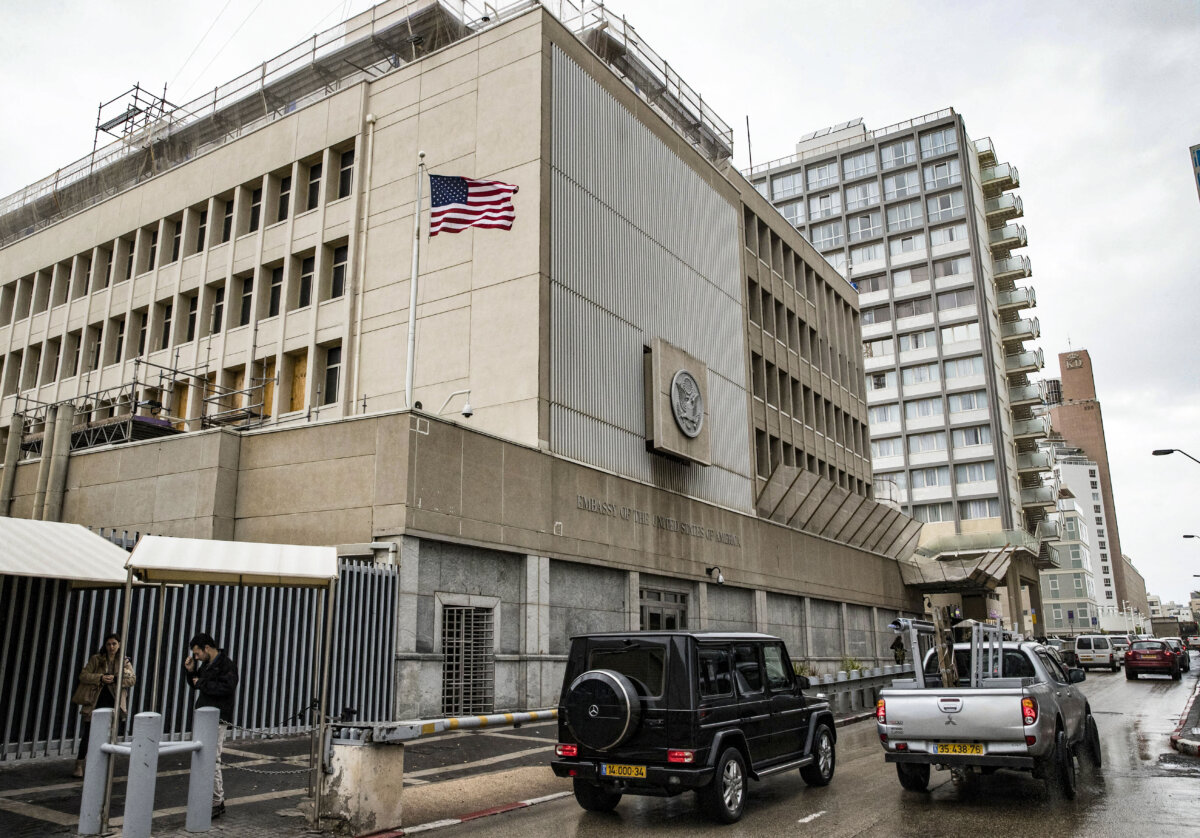 US embassy in Tel Aviv, on December 6, 2017. (Jack Guez/AFP via Getty Images)