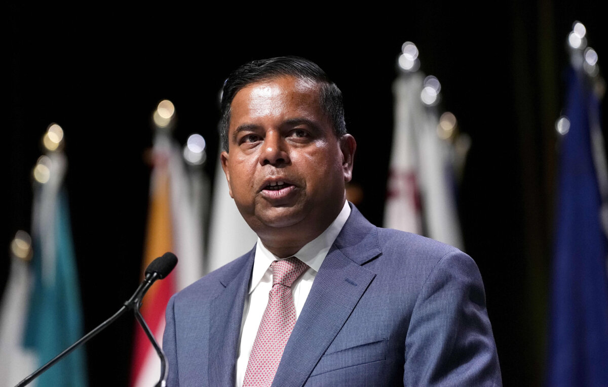 Minister of Public Safety Gary Anandasangaree delivers remarks at the Assembly of First Nations (AFN) 2026 Annual General Assembly, in Ottawa, on July 16, 2026. (The Canadian Press/Justin Tang)