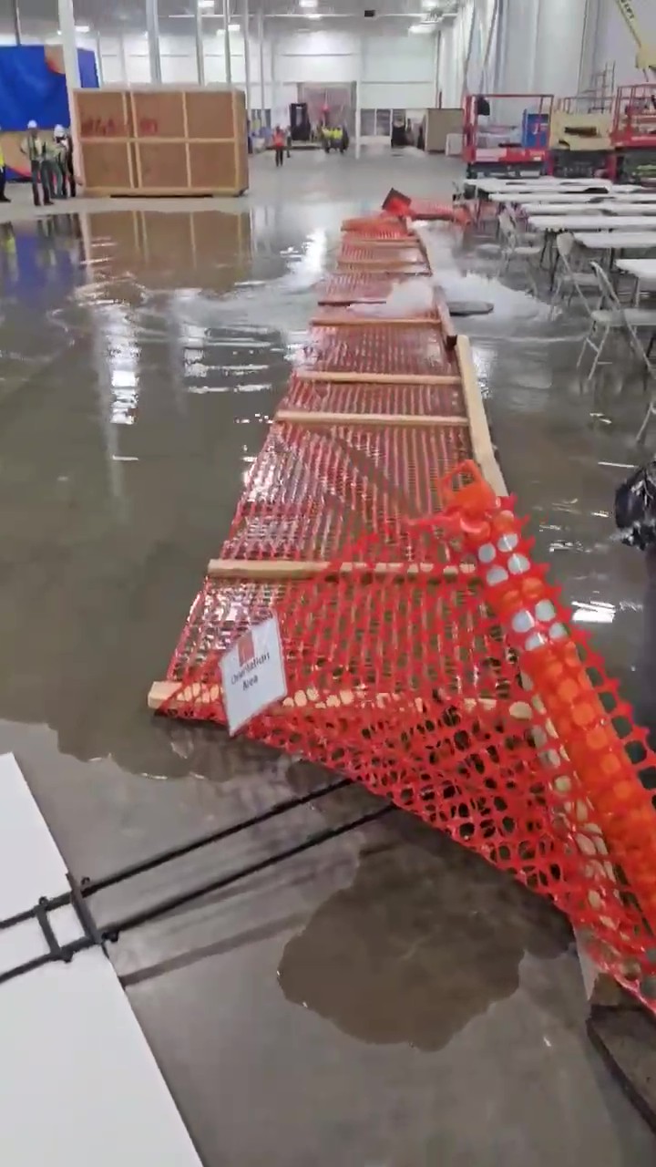 Stormwater back up in the facility of Gotion