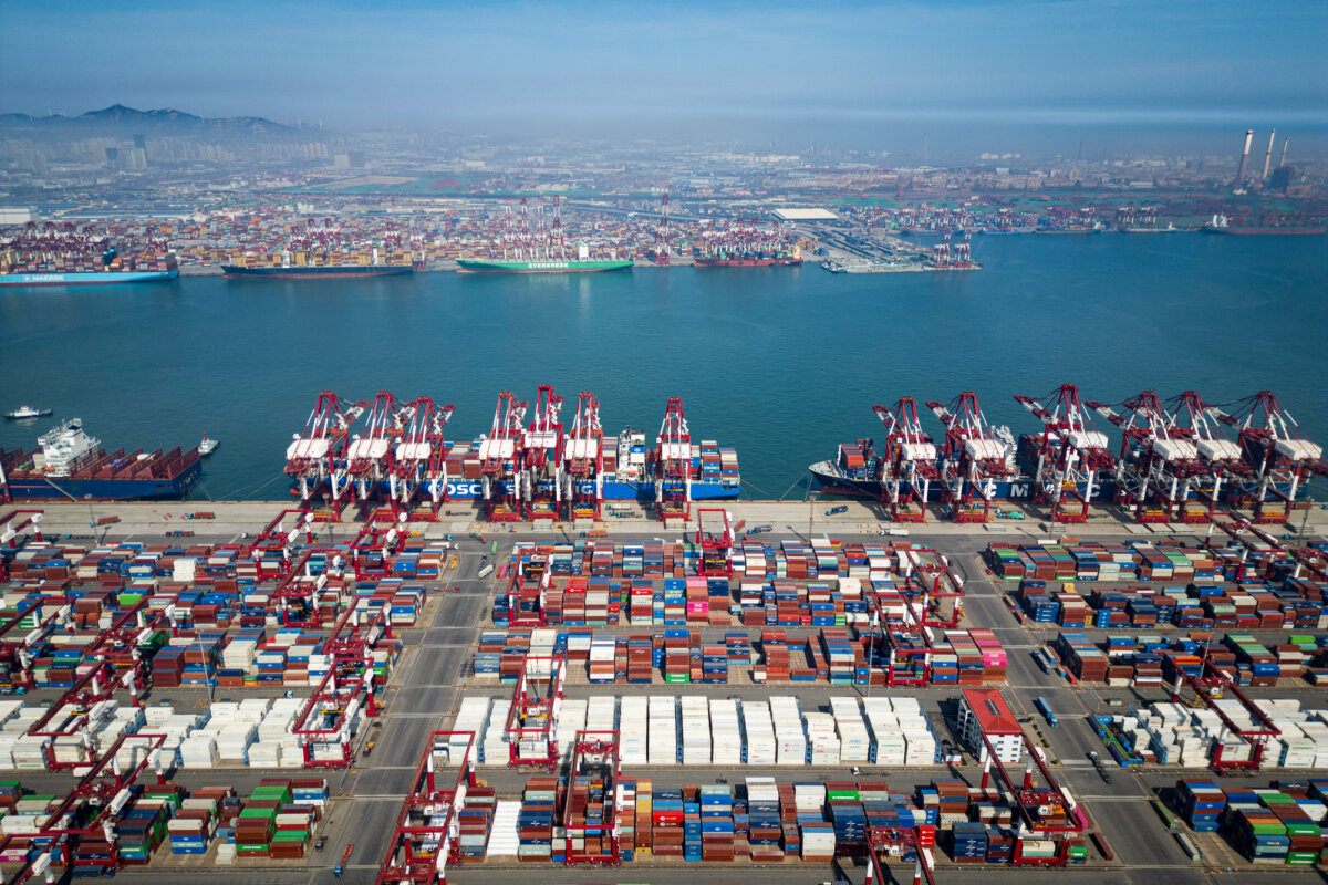 Qingdao Port Foreign Trade Container Terminal in Qingdao, China, on April 12, 2026. (Getty Images)