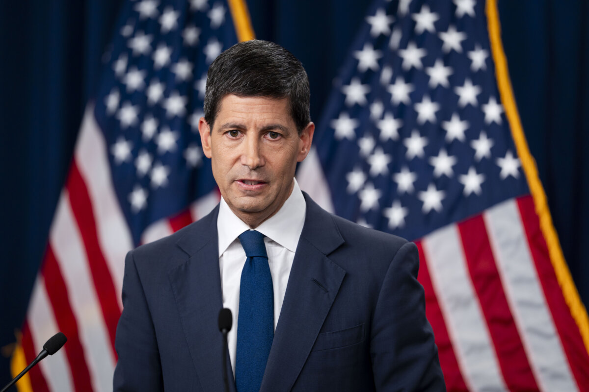 Federal Reserve chairman Kevin Warsh speaks during a press conference in Washington on July 29, 2026. (Madalina Kilroy/The Epoch Times)