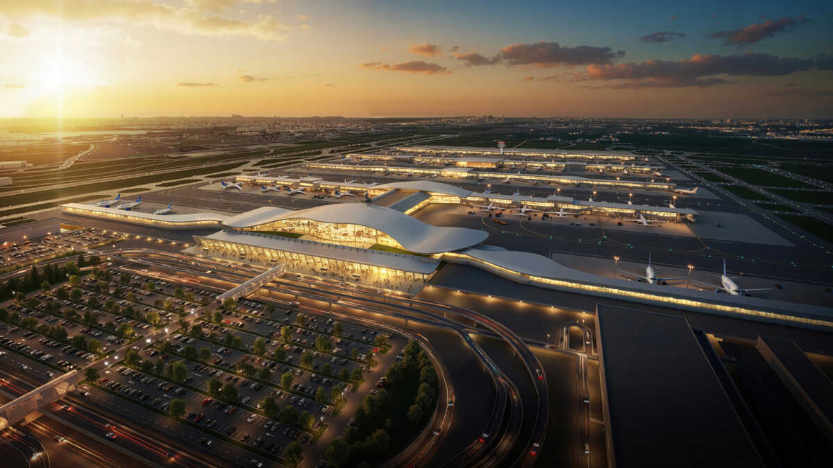 A rendering of the Dulles airport redesign. (Courtesy U.S. Department of Transportation)
