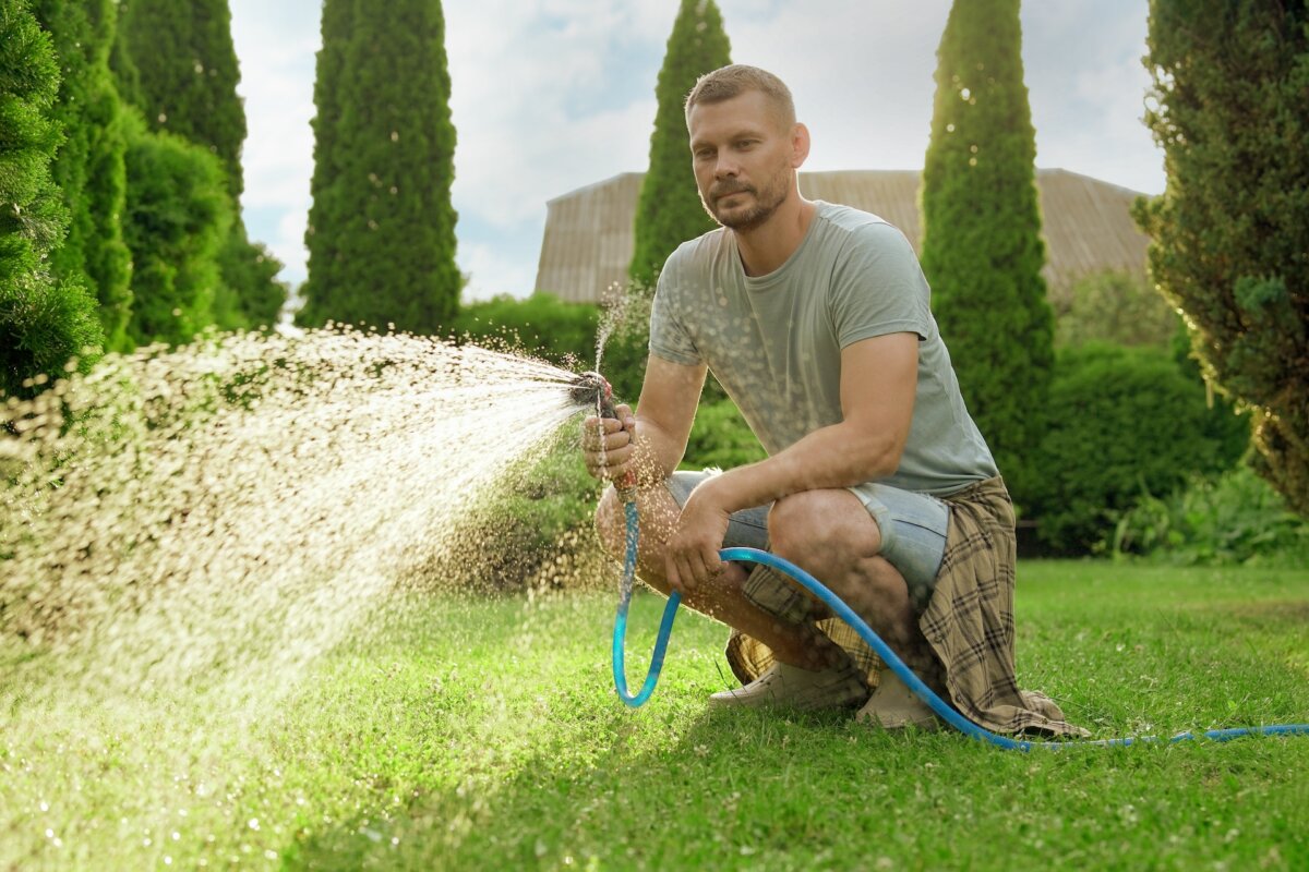 Sometimes the greenest lawn on the block isn't owned by the person who uses the most water. It's owned by the one who knows when to put the hose away.(New Africa/Shutterstock)