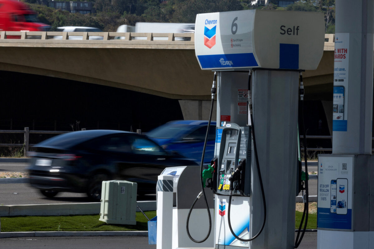 Gasoline pumps stand at a gas station near the highway in Encinitas, Calif., on April 30, 2026. (Mike Blake/Reuters)
