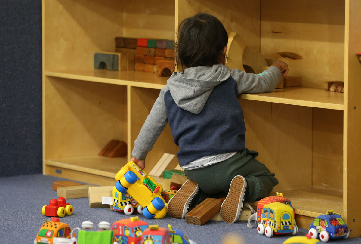 A child plays at an early childhood education centre in Auckland, New Zealand, on July 8, 2014. (Fiona Goodall/Getty Images)