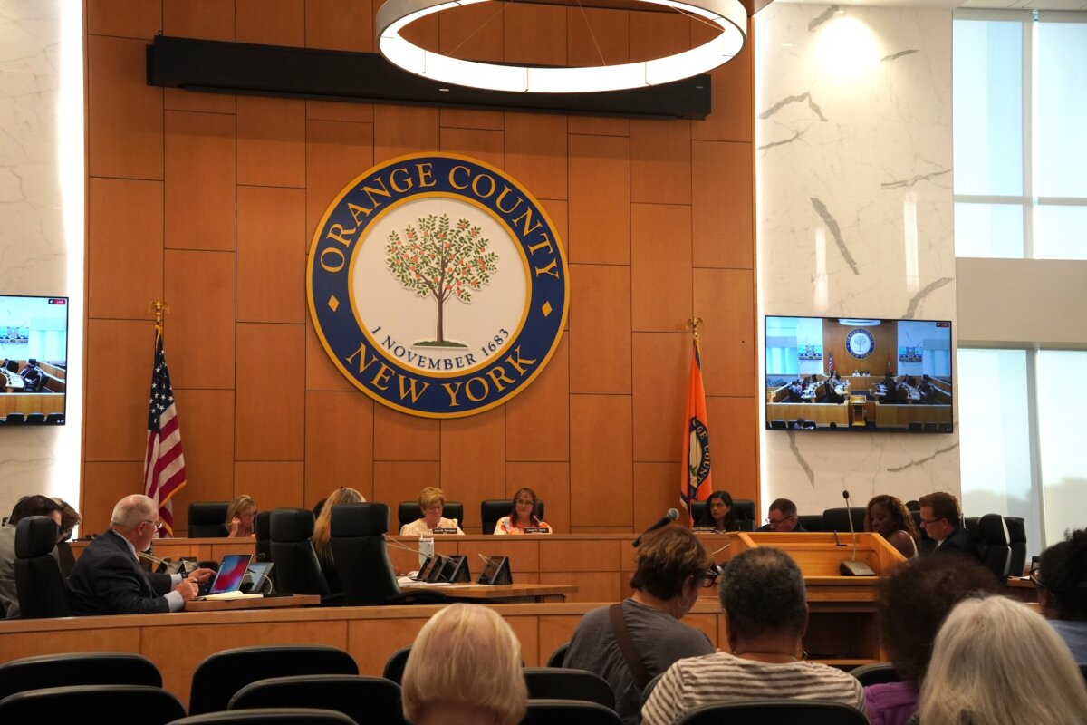 The Orange County Legislature's Regular Session in Goshen, N.Y., on Aug. 6, 2026. (Oliver Mantyk/The Epoch Times)