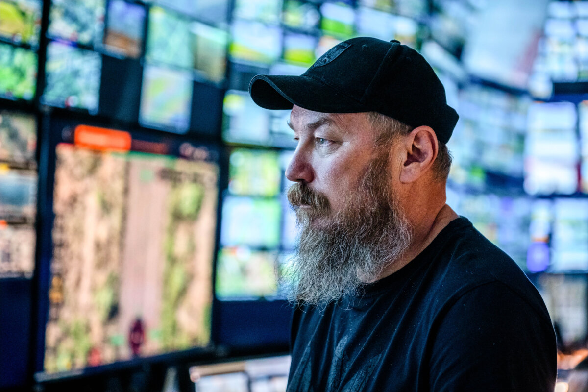 Maj. Robert "Magyar" Brovdi stands in the control room during a long-range unmanned aerial vehicle operation targeting Russian positions in an undisclosed location in Ukraine on Friday, Aug. 7, 2026. (AP Photo/Dan Bashakov)