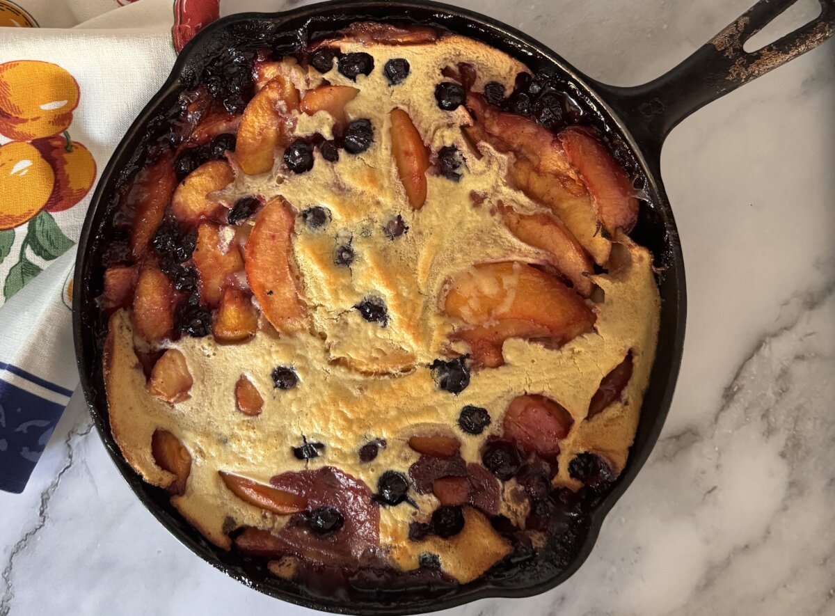 Peach pancakes start the day with the sweet taste of summer. (JeanMarie Brownson/TCA)