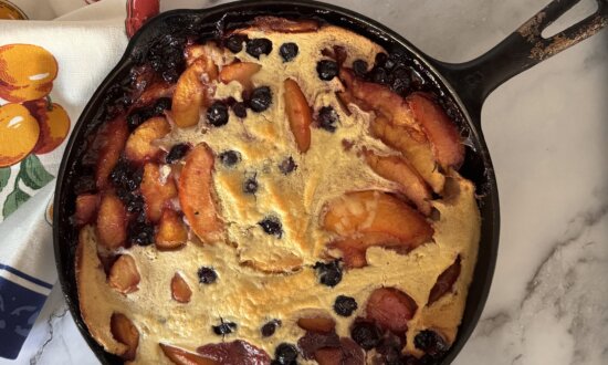 Fruity Pancakes With Cherry Ginger Sauce, a Peach of a Breakfast