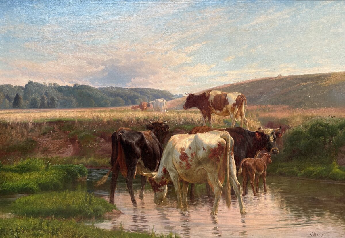 “The Lowing Herd,” 1897, by Peter Moran. Washington County Museum of Fine Arts. (Public Domain)