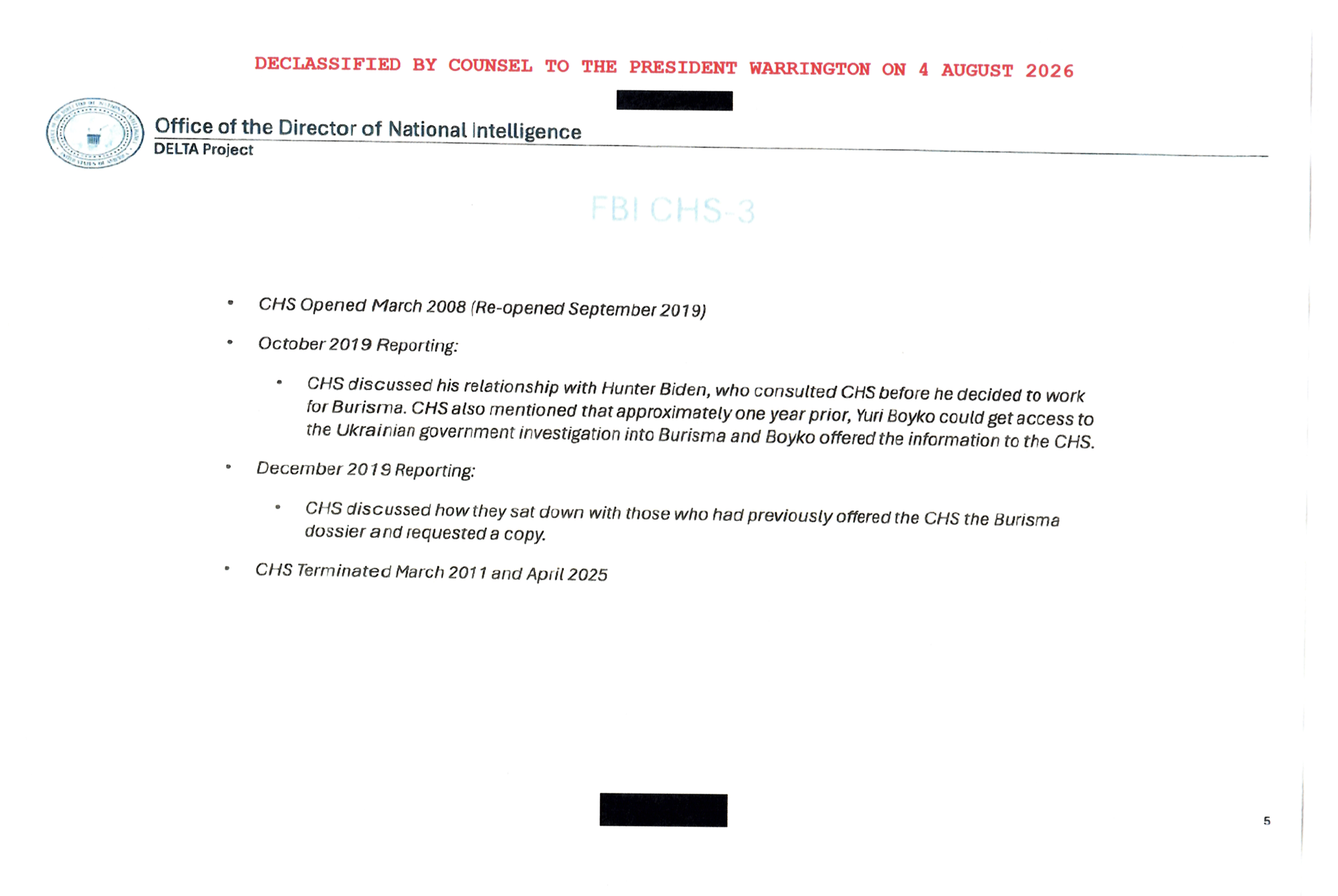 DNI Declassified Round River docs
