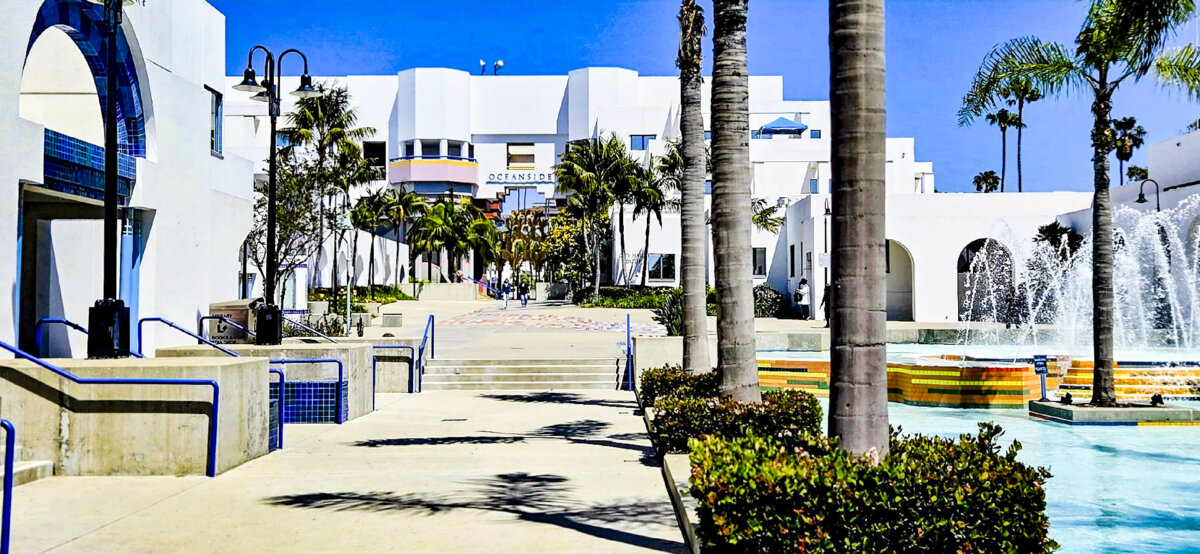 The Oceanside, California, Civic Center was designed by Charles Moore, who was inspired by Irving Gill. (Photo courtesy of Jim Farber)
