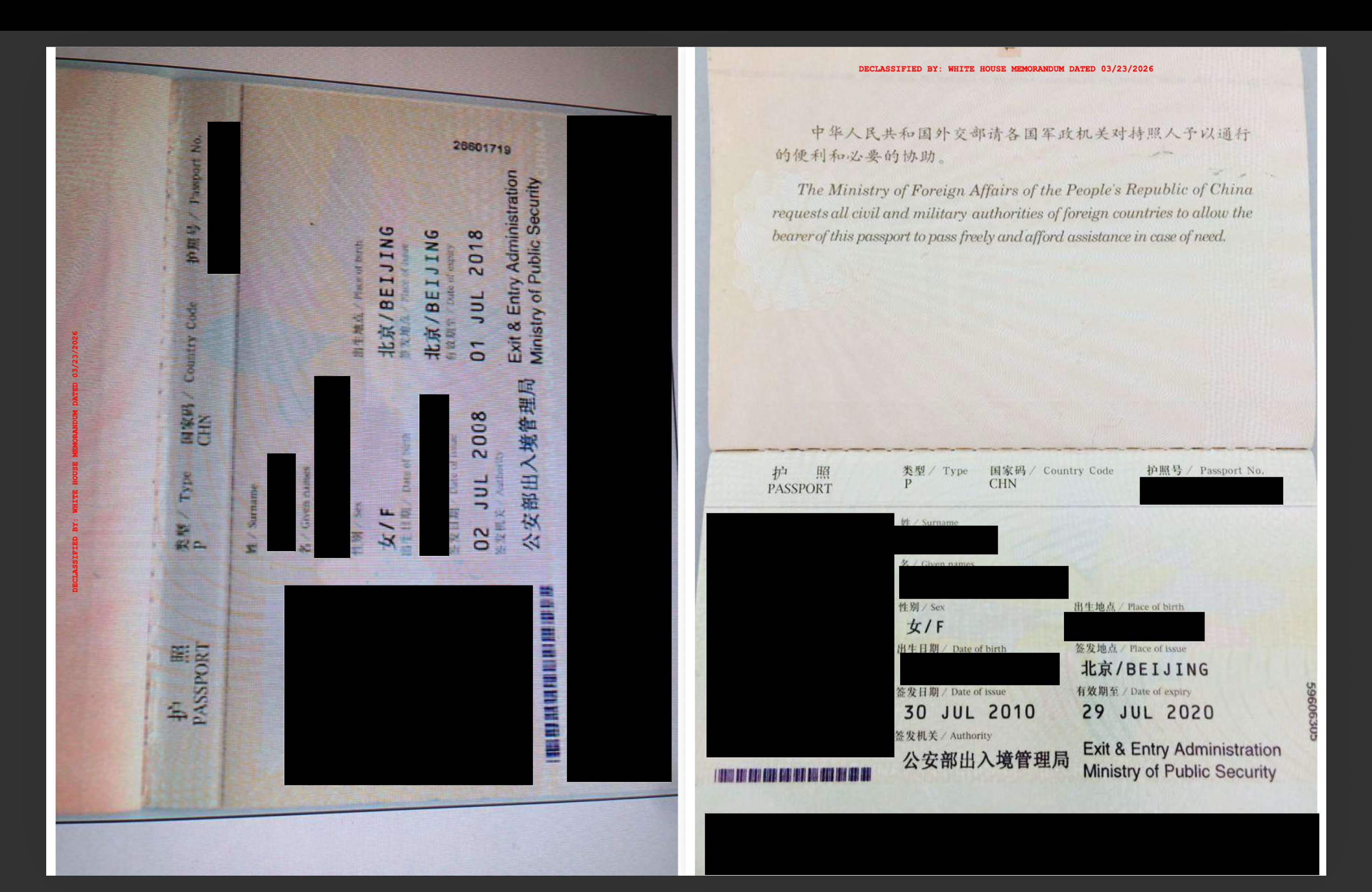 FBI docs Chinese passports