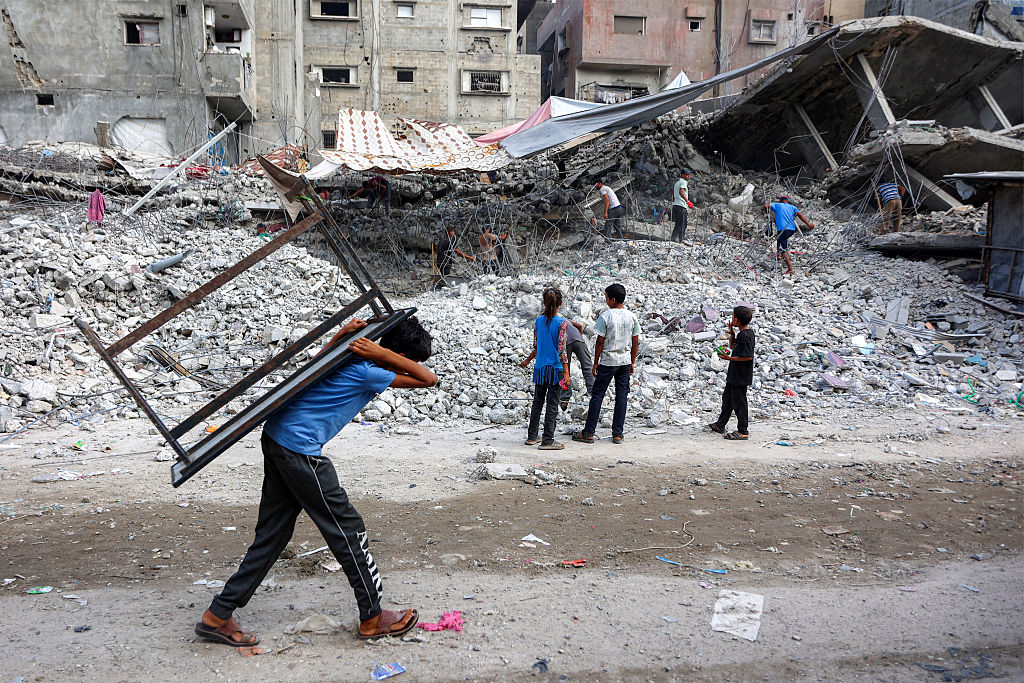 PALESTINIAN-ISRAEL-CONFLICT-GAZA-RECYCLING-RECONSTRUCTION