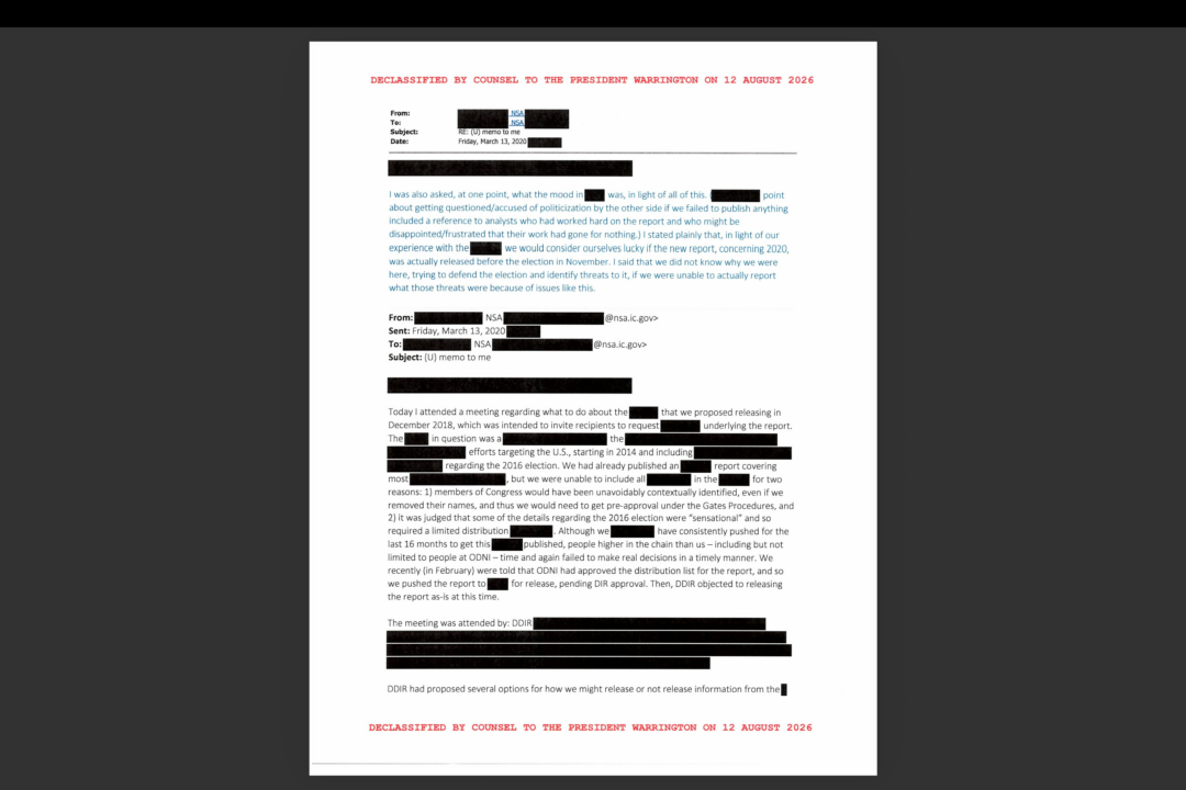 NSA Blocked Reports of CCP Interference in US Elections From Reaching Trump: Declassified Docs