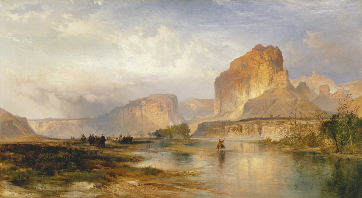 "Cliffs of Green River," 1874, by Thomas Moran. This member of the Moran family introduced the beauty of the West to the Eastern public. (Public Domain)