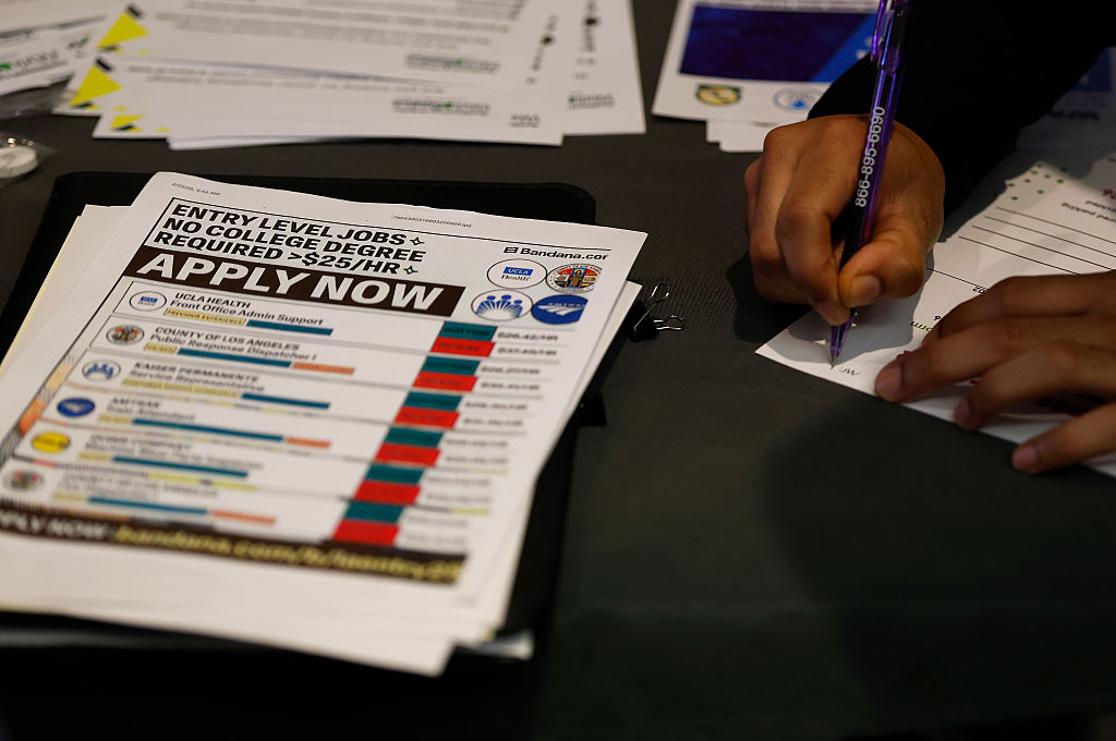 People Seek Work At A Job Fair In California