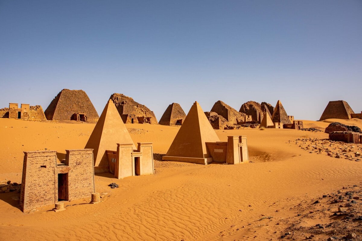 Over 200 pyramids in eastern Sudan, called the Pyramids of Meroe, encompass three cemeteries near the ancient city of Meroe. (evenfh/Shutterstock)