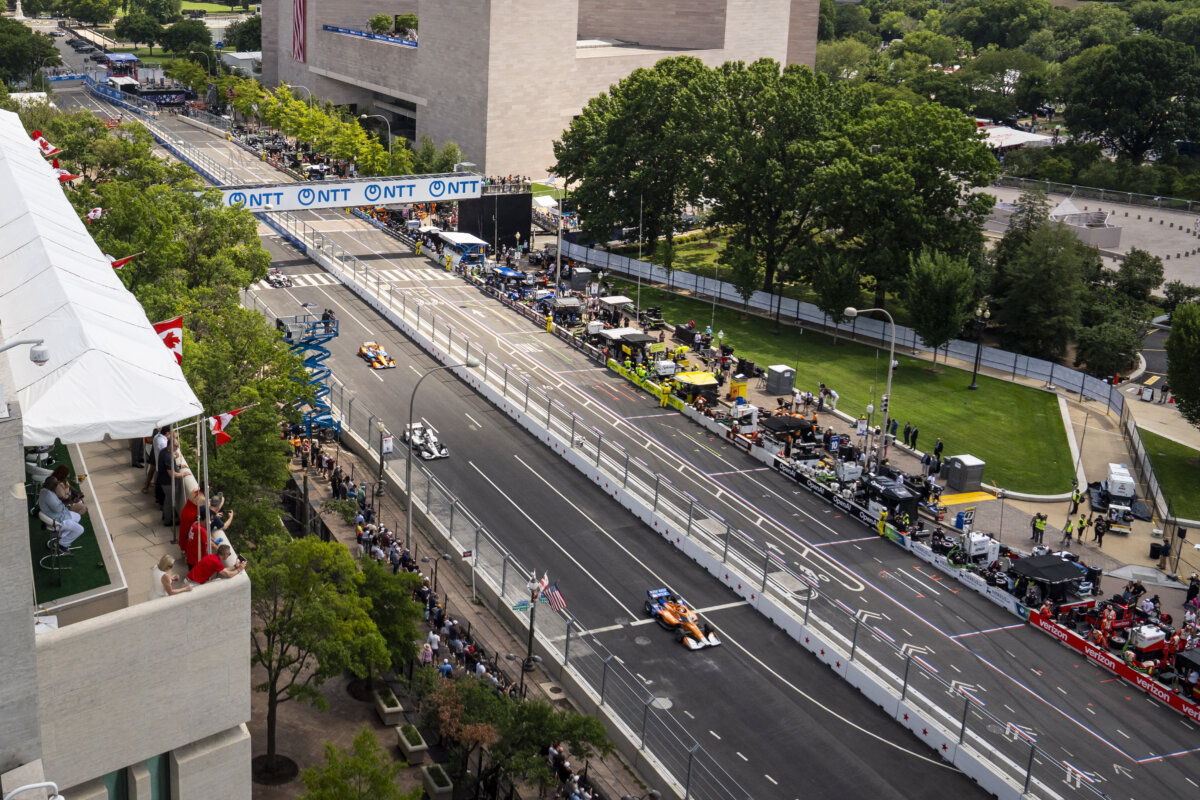 The second day of the Freedom 250 Grand Prix in Washington on Aug. 23, 2026. (Madalina Kilroy/The Epoch Times)