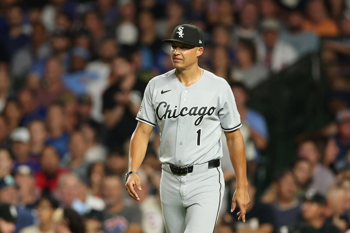 Manager Will Venable of the Chicago White Sox looks on against the Chicago Cubs at Wrigley Field in Chicago on Aug. 18, 2026. (Michael Reaves/Getty Images)