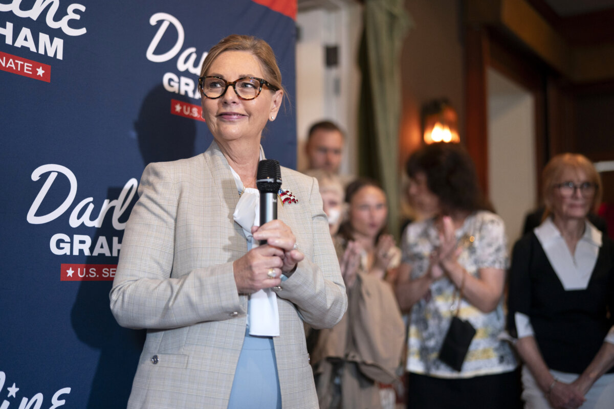 Sen. Darline Graham (R-S.C.) speaks during a campaign event at the Green Boundary Club in Aiken, S.C., on Aug. 24, 2026. (Sean Rayford/Getty Images)