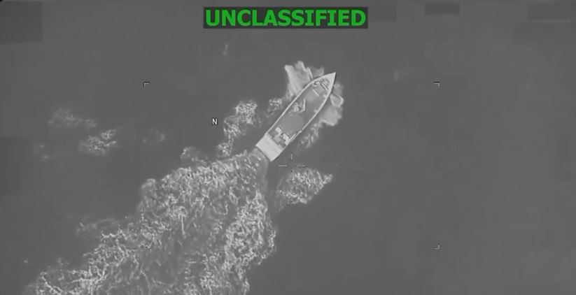 Joint Task Force Southern Spear conducted a lethal kinetic strike on a vessel in the Caribbean on Aug. 25, 2026. (U.S. Southern Command/X)