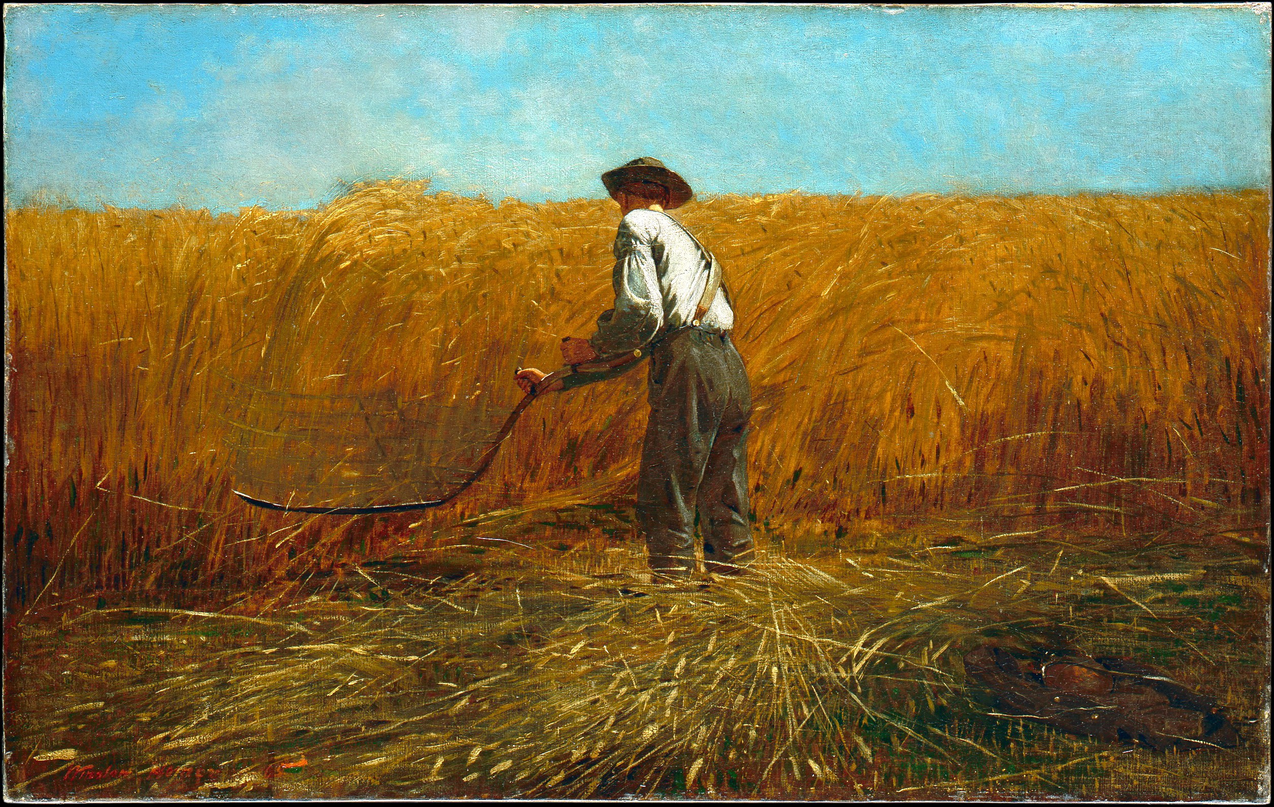 «Ветеран на новом поле», 1865 год, Уинслоу Хомер. Масло на холсте; 24 1/8 дюймов на 38 1/8 дюймов. Метрополитен-музей, Нью-Йорк. (Общественное достояние)