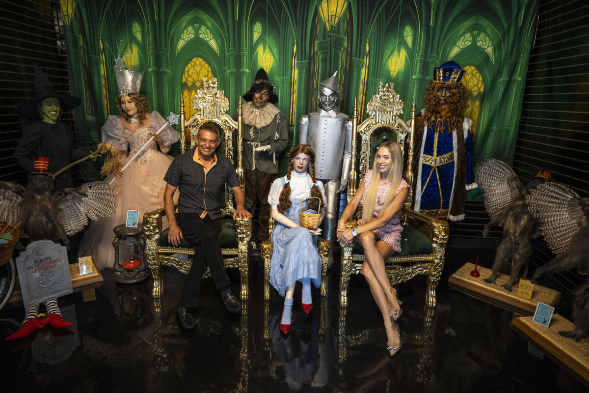 The Wizard of Oz Museum owners Fred and Palina Trust sit in a photo op area within the Cocoa Beach, Fla., attraction on Aug. 18, 2026. (Patrick Connolly/Orlando Sentinel/TNS)