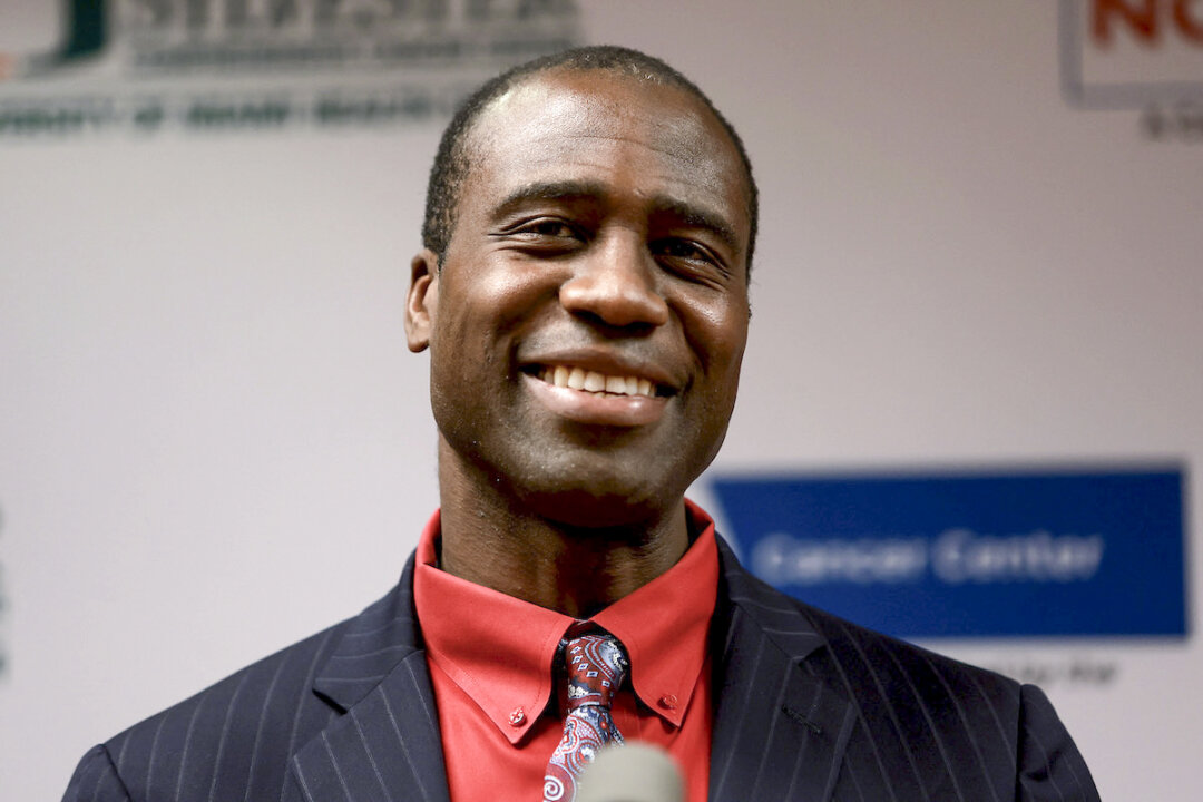 Florida Surgeon General Dr. Joseph Ladapo speaks during a press conference in Miami, Fla., on May 17, 2022. (Joe Raedle/Getty Images)